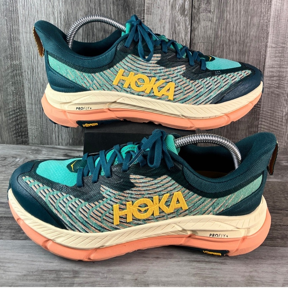 Hoka Mafate Speed 4 Deep Teal Water Garden Trail Running Shoes Womens 9 1131056